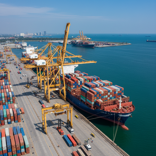 Professional maritime operations at Port Klang